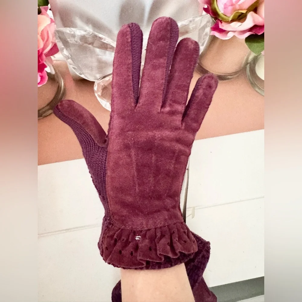 New Vintage Dior Suede & Wool Gloves